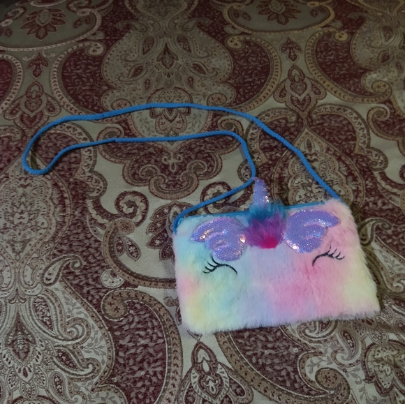Sequins soft plush tie dye unicorn girls - Picture 2 of 8